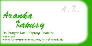 aranka kapusy business card